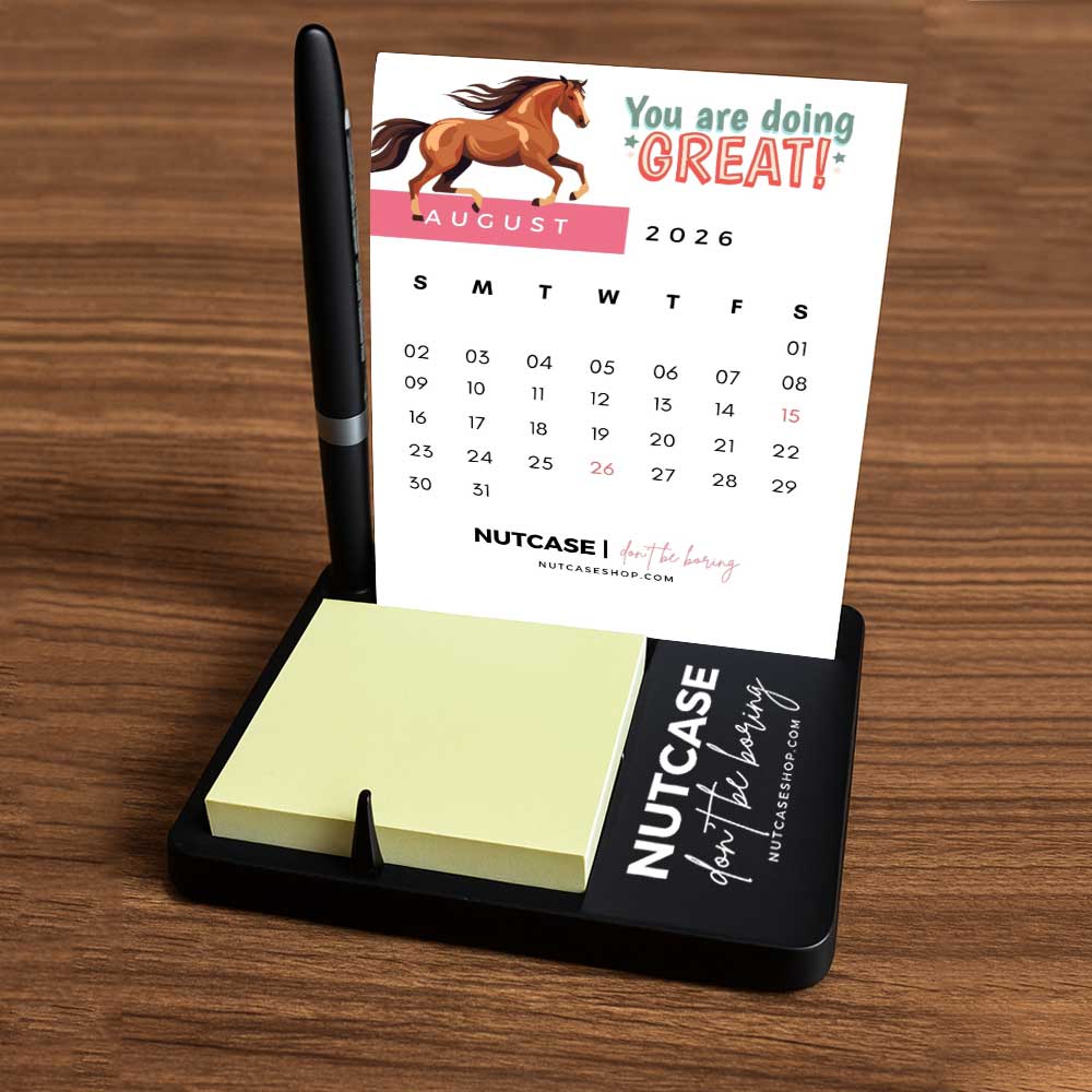 Desk Calendar with Pen Stand (including Pen) and Slot for Post-its (Post Its 1 set Included) - Image 4