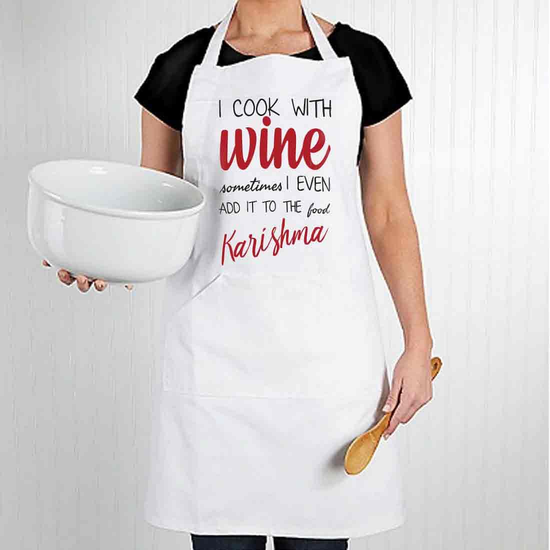 Personalised Cooking Apron for Adults Baking and Cooking - Wine - Image 2