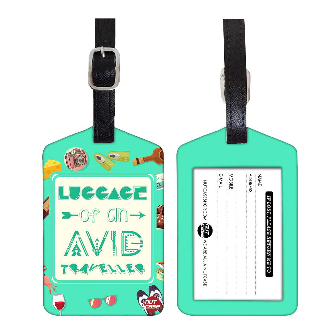 Luggage Tags Set Of 2 - AVID TRAVELLER (GREEN)