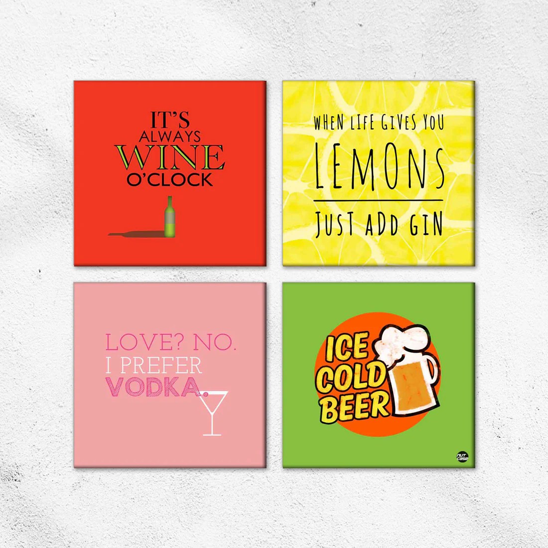 Wall Art Decor Set 4 for Home Bar - Beer