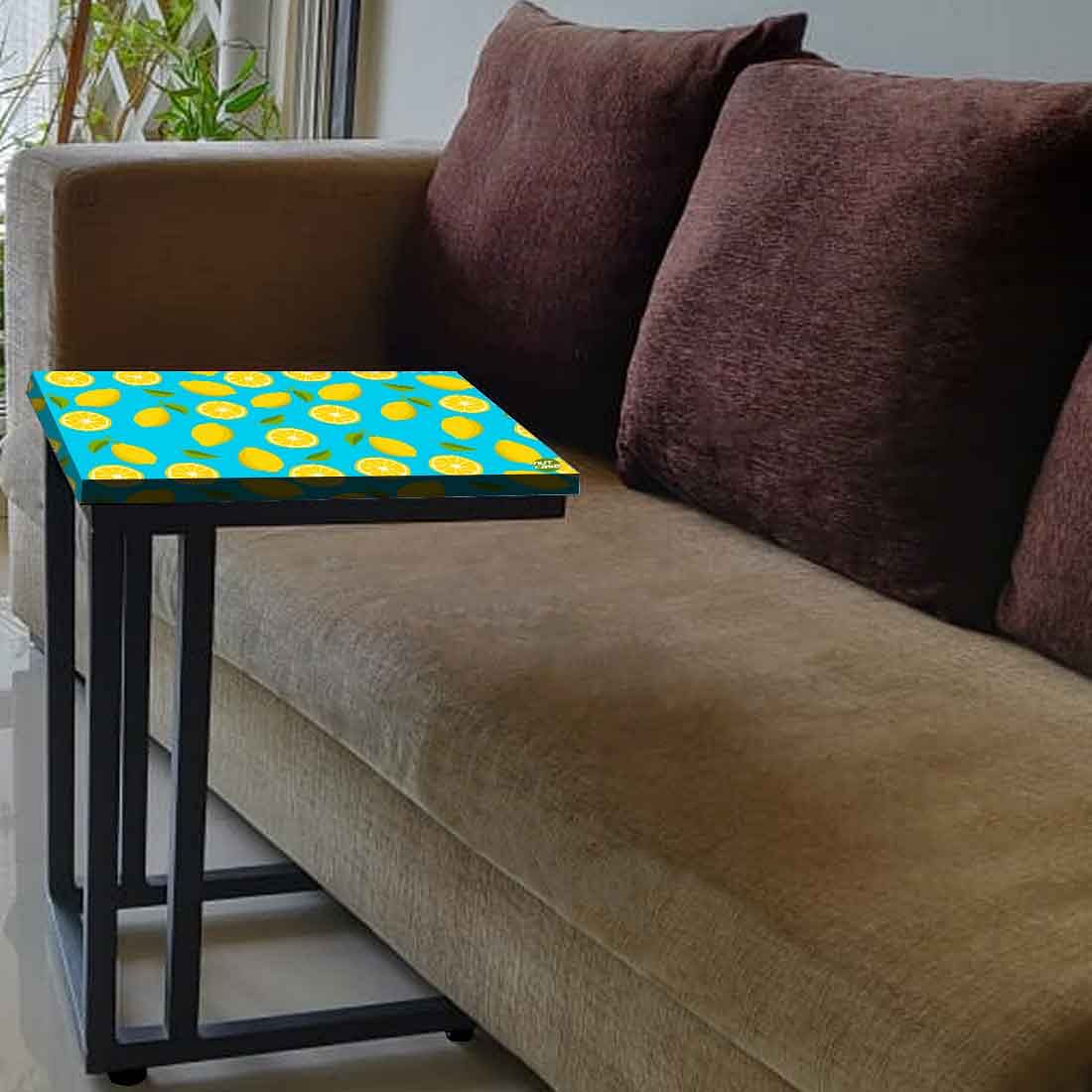 Beautiful Black Sofa Side C Table - Lime Lemon Pattern