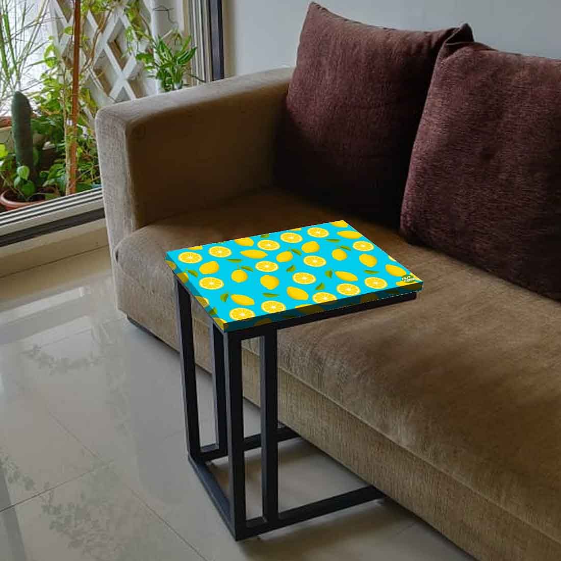 Beautiful Black Sofa Side C Table - Lime Lemon Pattern - Image 3