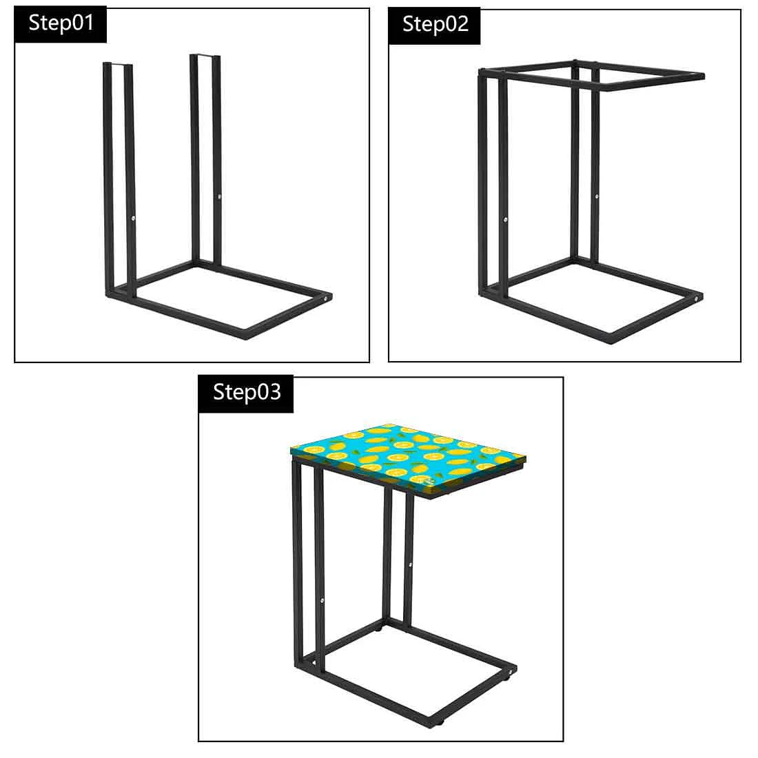 Beautiful Black Sofa Side C Table - Lime Lemon Pattern - Image 5