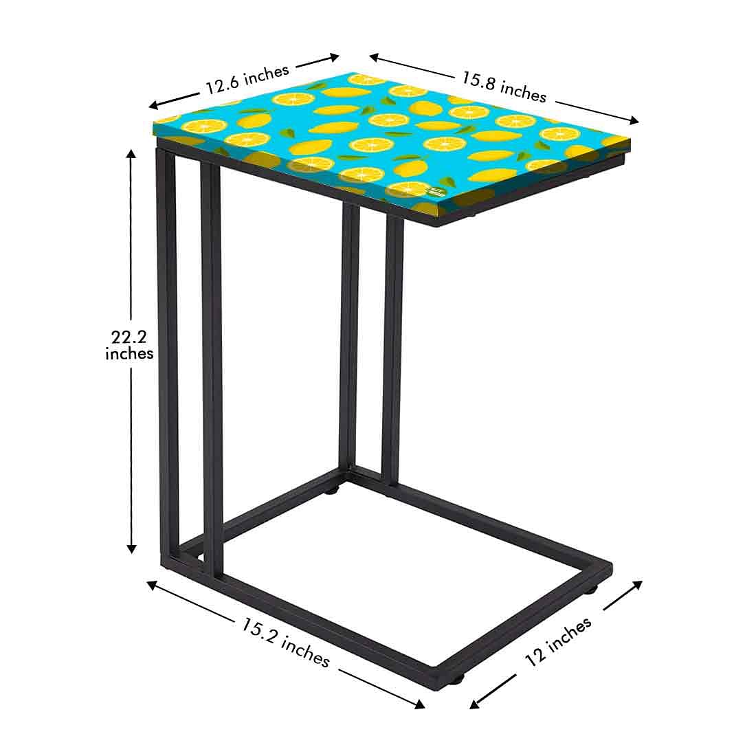 Beautiful Black Sofa Side C Table - Lime Lemon Pattern - Image 7