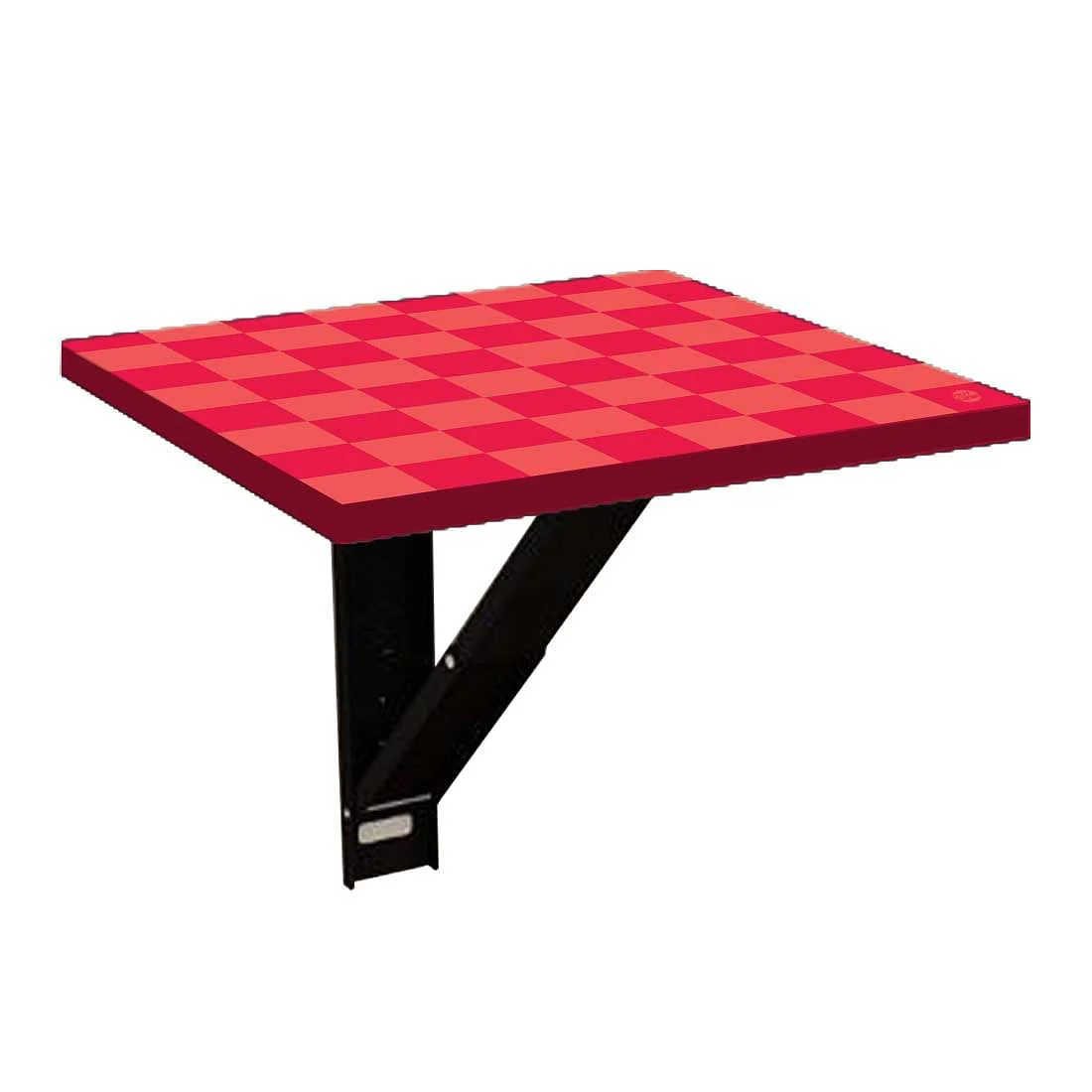 Bedside Table Folding Wall - Red Orange Check - Image 6