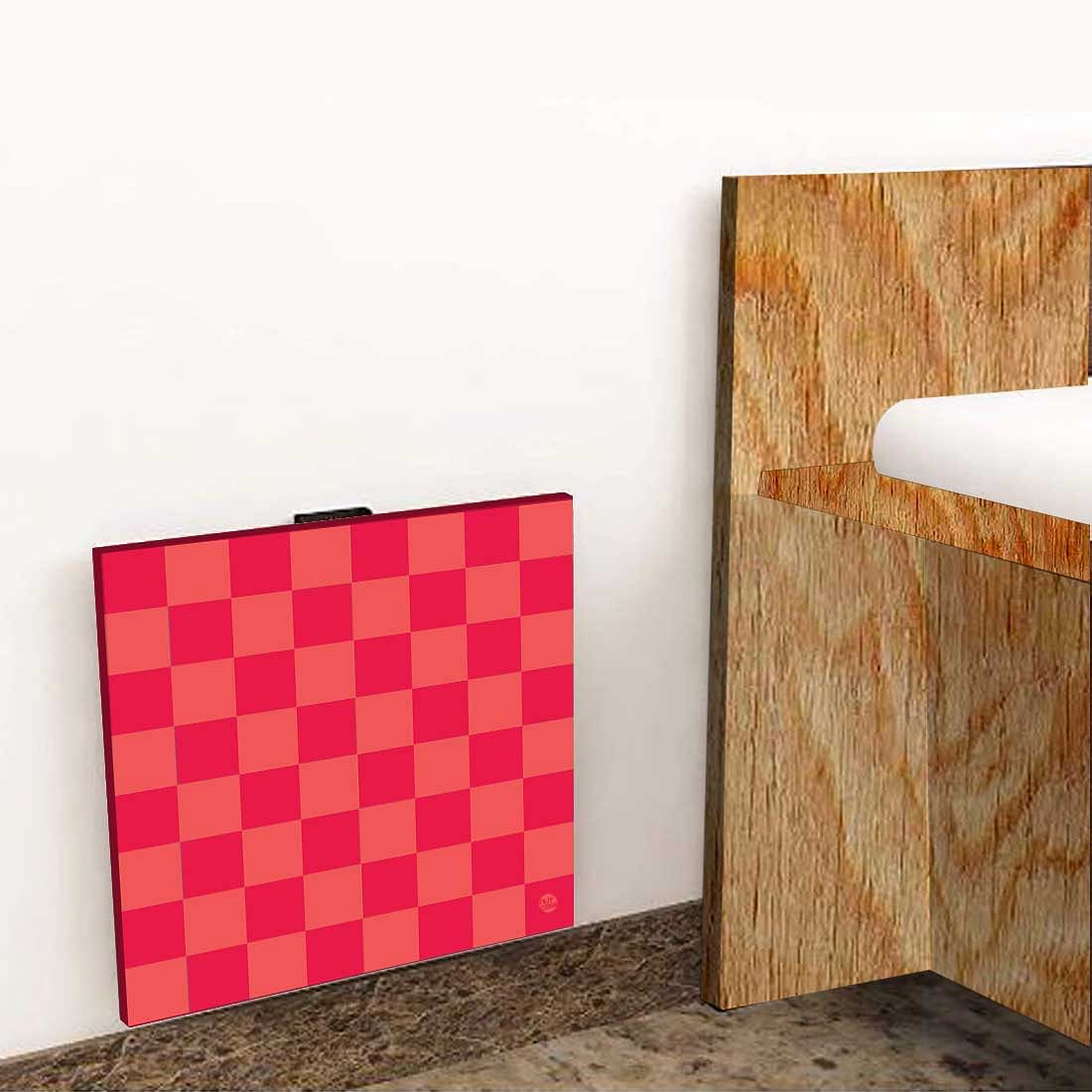 Bedside Table Folding Wall - Red Orange Check - Image 8