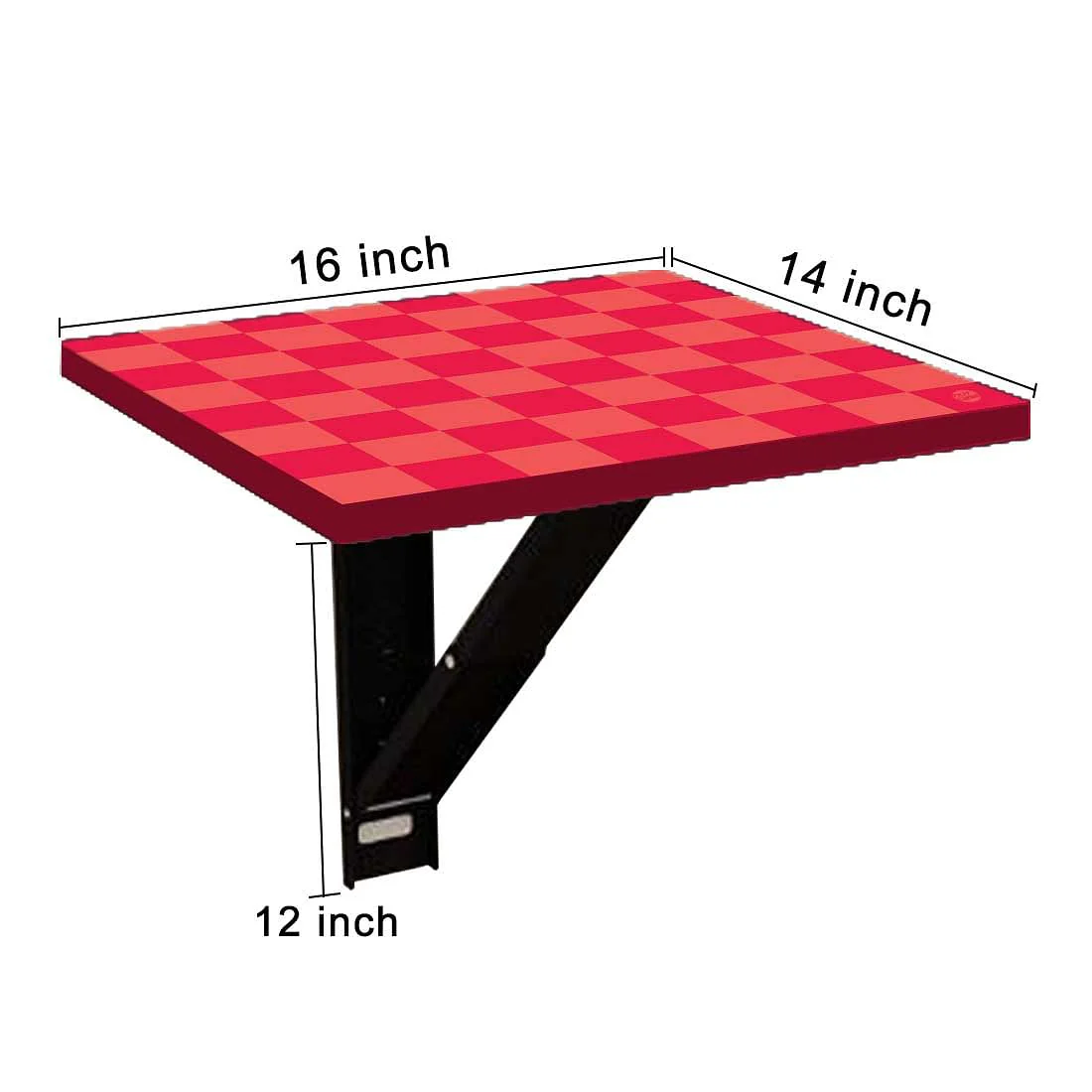 Bedside Table Folding Wall - Red Orange Check - Image 9