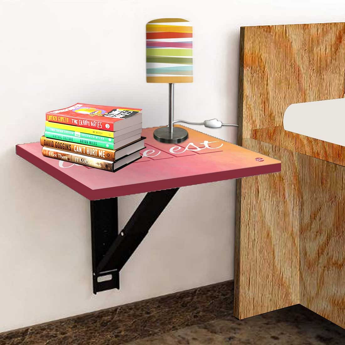 Nutcase Wall Mount Side Table Folding Floating Tables-Quotes - Image 4