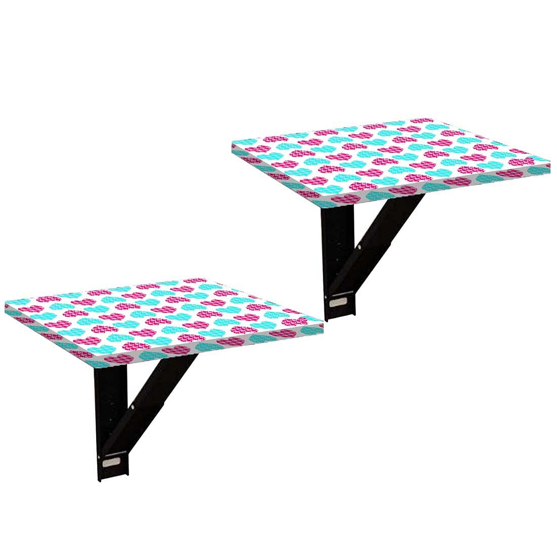 Folding Side Table for Bedroom - Hearts Pink and Blue - Image 11