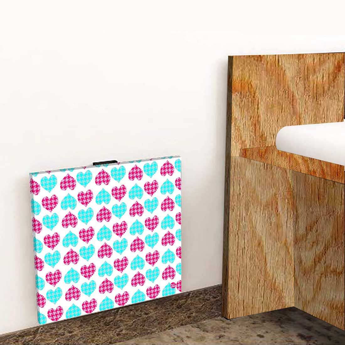 Folding Side Table for Bedroom - Hearts Pink and Blue - Image 8