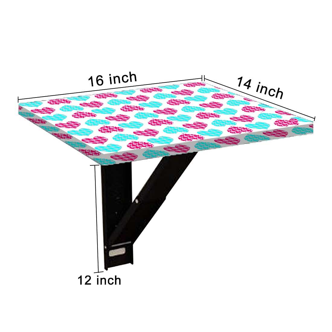Folding Side Table for Bedroom - Hearts Pink and Blue - Image 9
