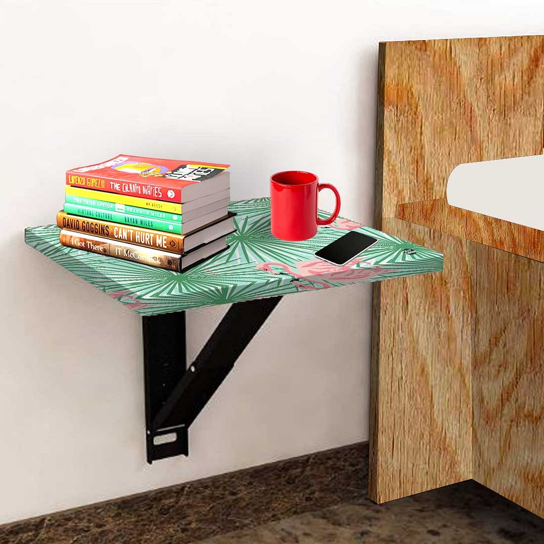 Wall Mounted Bedside Table - Leaves with Swan - Image 3