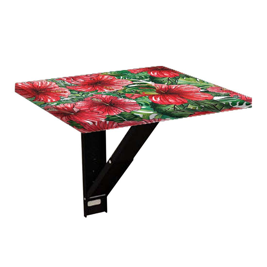 Floating Side Table for Bedroom - Red Hibiscus - Image 6