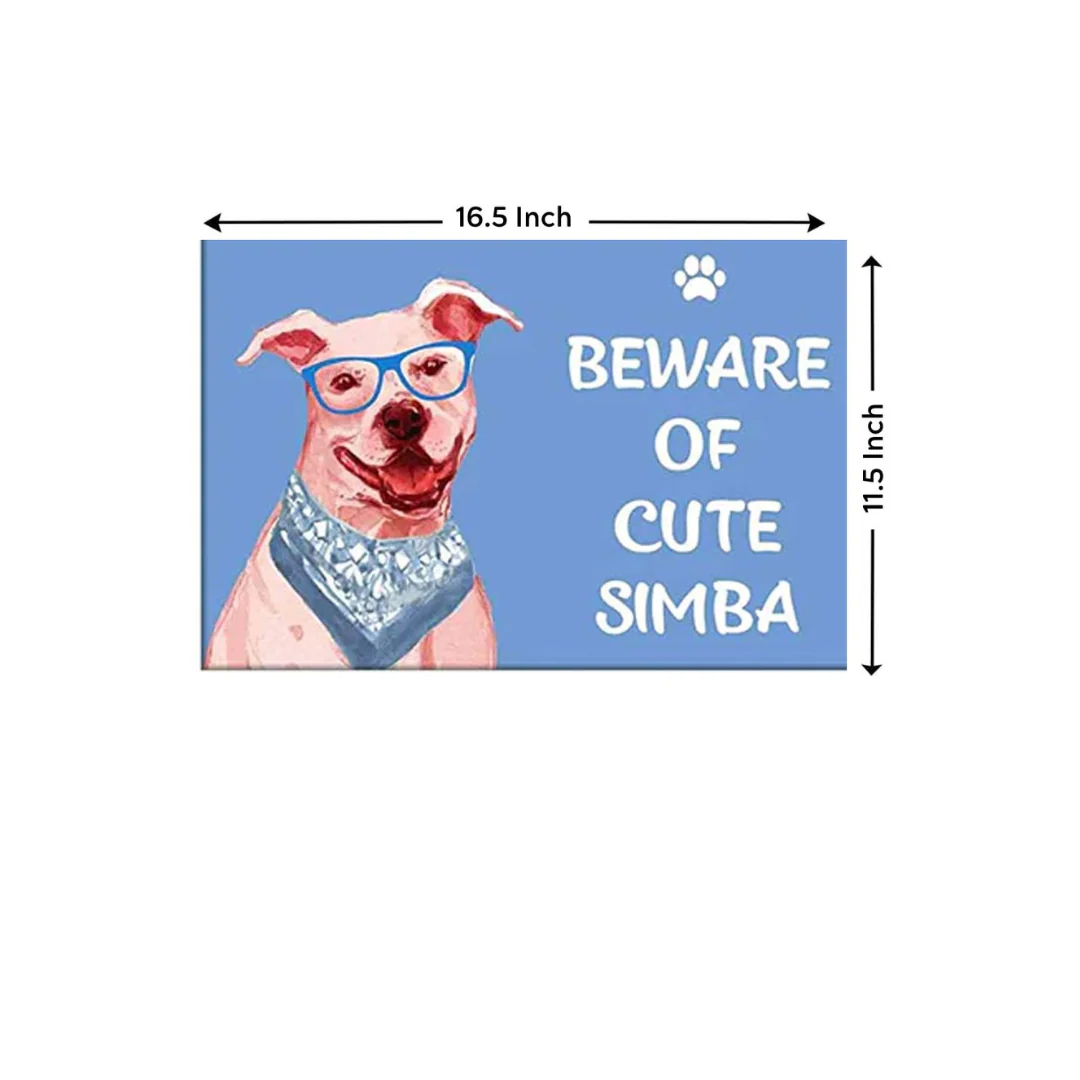 Personalized Dog Name Plate - Beware Of Dog Sign - Hipster Staffordshire terrier - Image 6