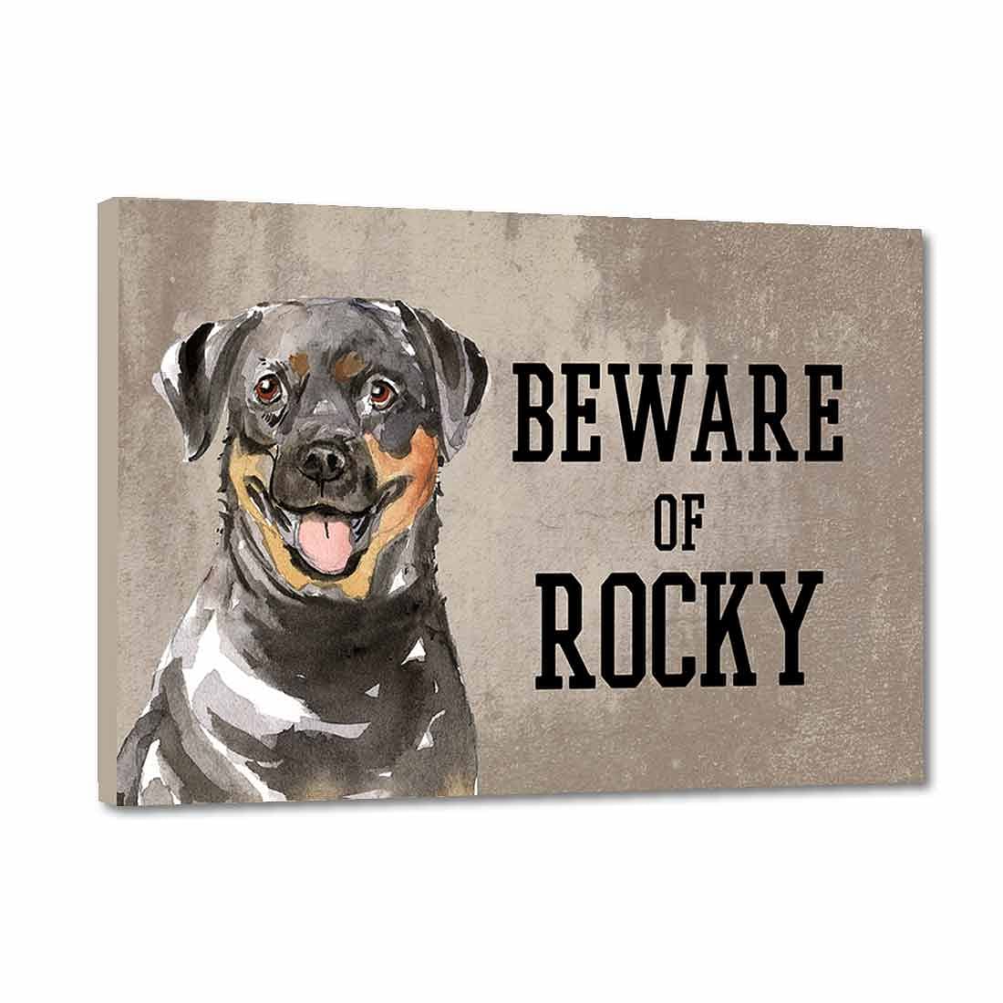 Beware of Rottweiler Sign Personalized Dog Name Plates
