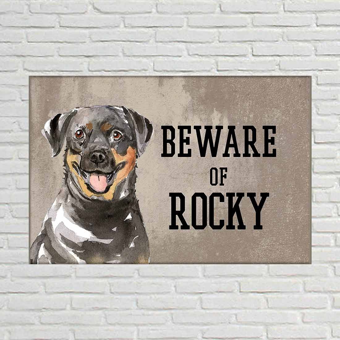 Beware of Rottweiler Sign Personalized Dog Name Plates - Image 2