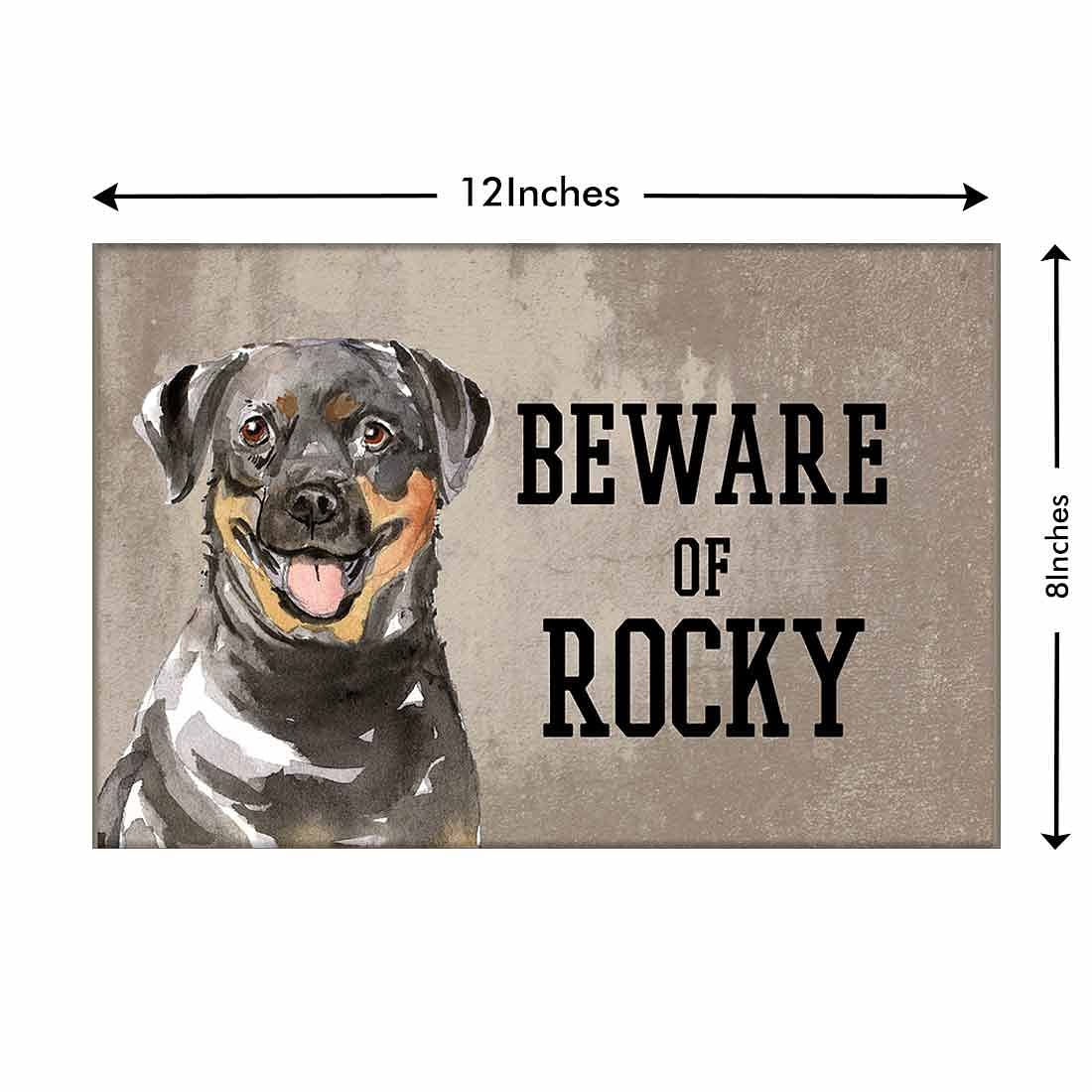 Beware of Rottweiler Sign Personalized Dog Name Plates - Image 3