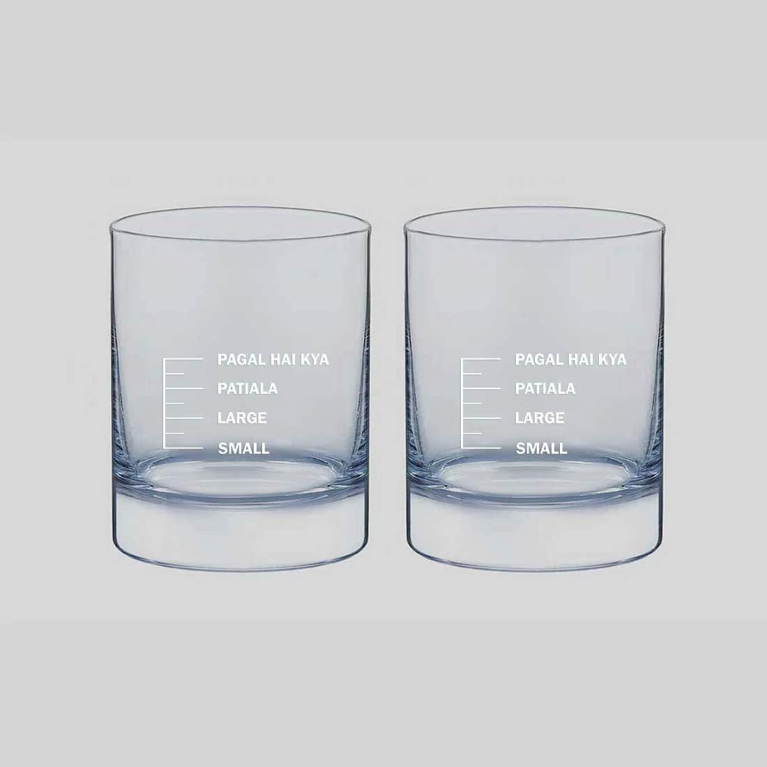 Whiskey Glasses Liquor Glass- Anniversary Birthday Gift Funny Gifts for Husband Bf - SMALL LARGE PATIYALA PAGAL HAI KYA - Image 15