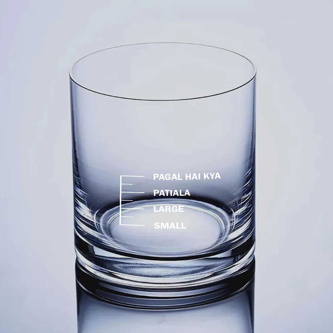 Whiskey Glasses Liquor Glass- Anniversary Birthday Gift Funny Gifts for Husband Bf - SMALL LARGE PATIYALA PAGAL HAI KYA - Image 17