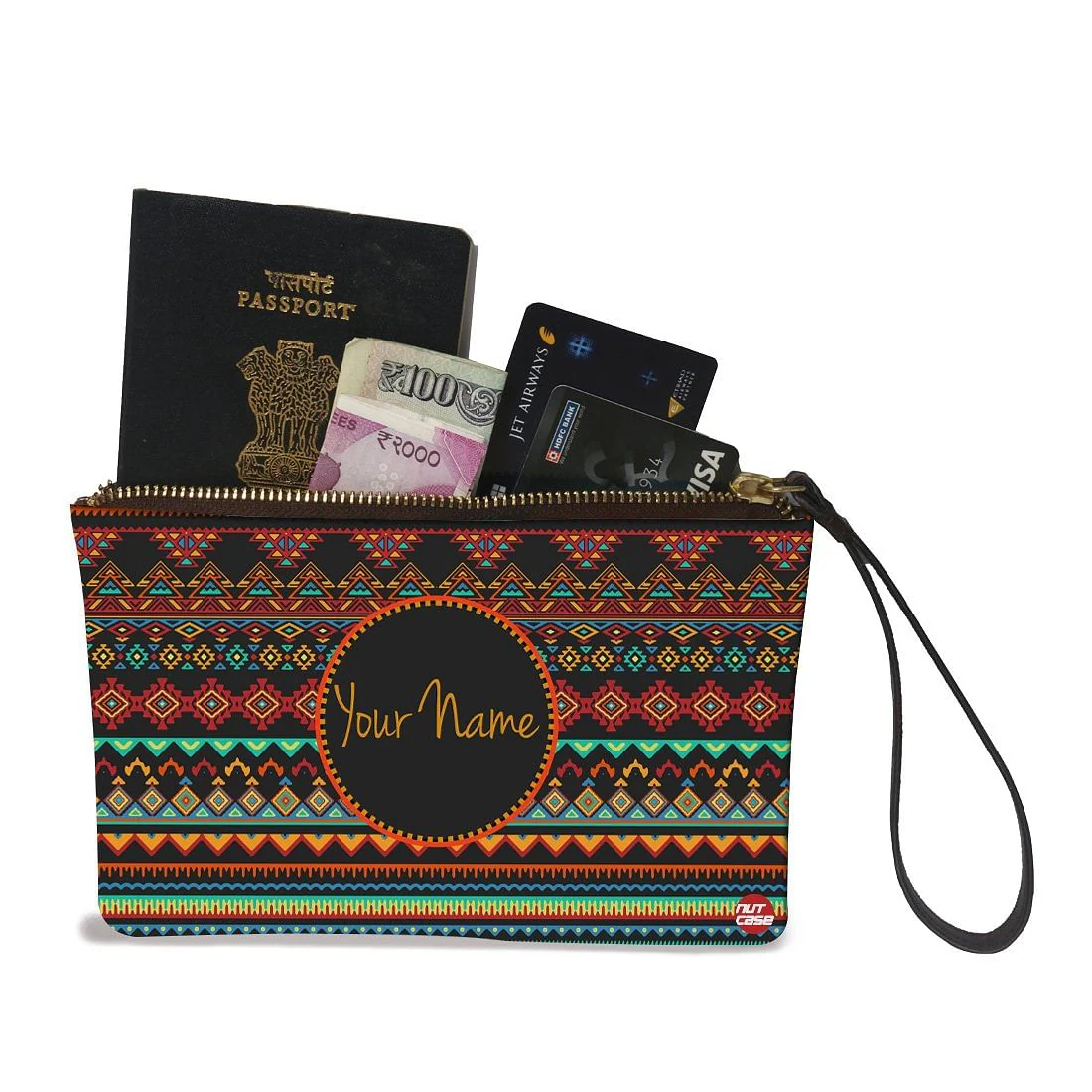 Small Hand Pouch - Ethnic Pattern - Image 2