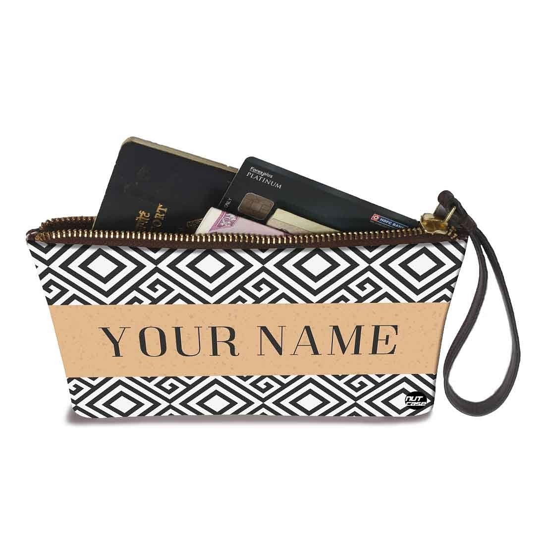 Small Hand Pouch - Black Hexa Pattern - Image 3