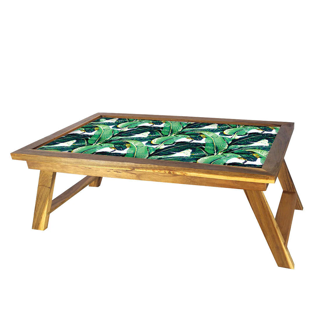 Folding Green Leaves Bed Table for Breakfast - Image 3