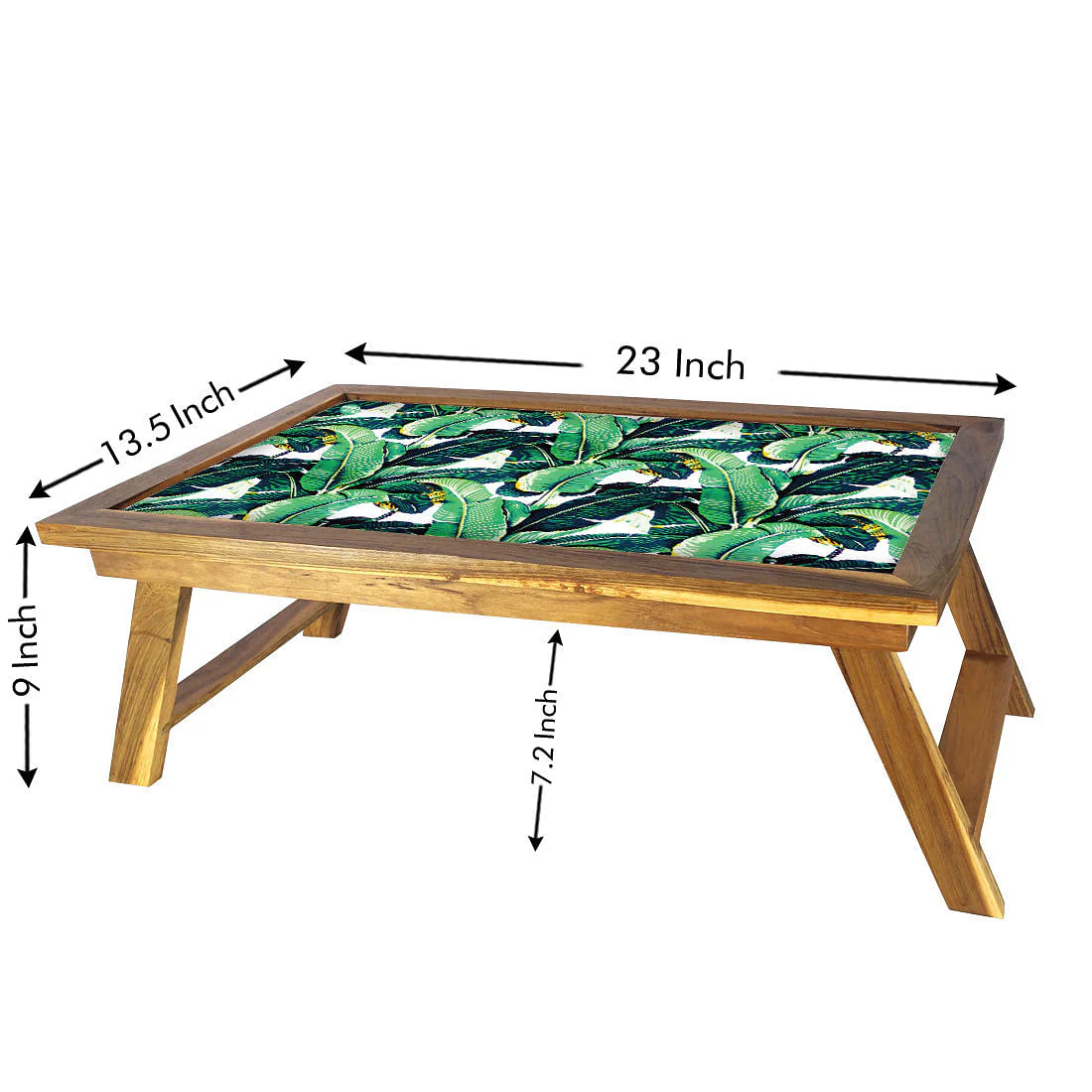 Folding Green Leaves Bed Table for Breakfast - Image 4