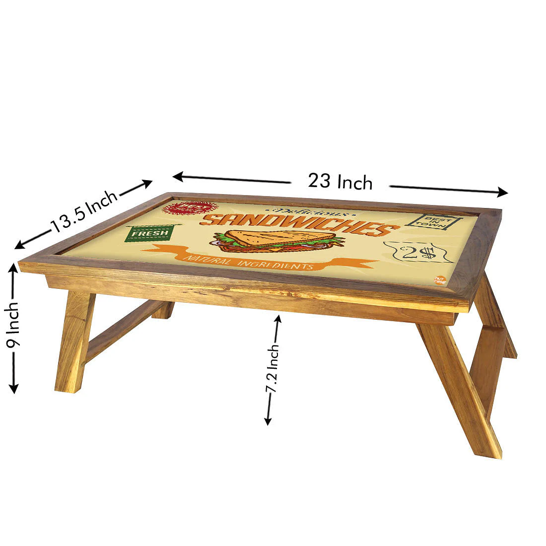 Folding Breakfast in Bed Tray for Bedroom - Sandwiches - Image 4