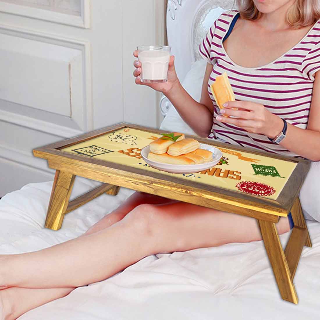 Folding Breakfast in Bed Tray for Bedroom - Sandwiches - Image 5