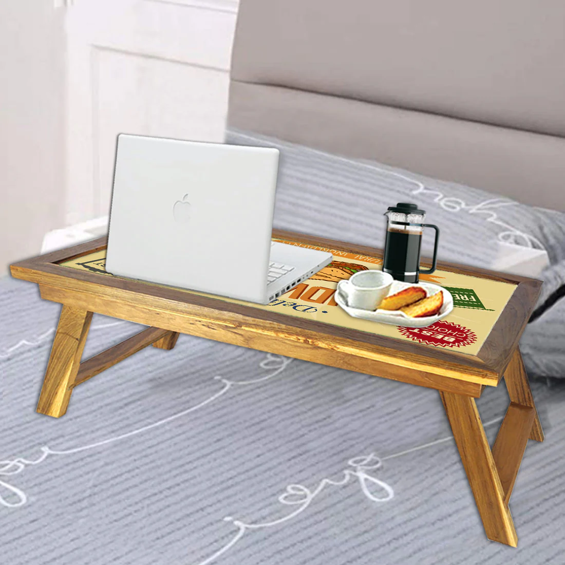 Folding Breakfast in Bed Tray for Bedroom - Sandwiches - Image 6