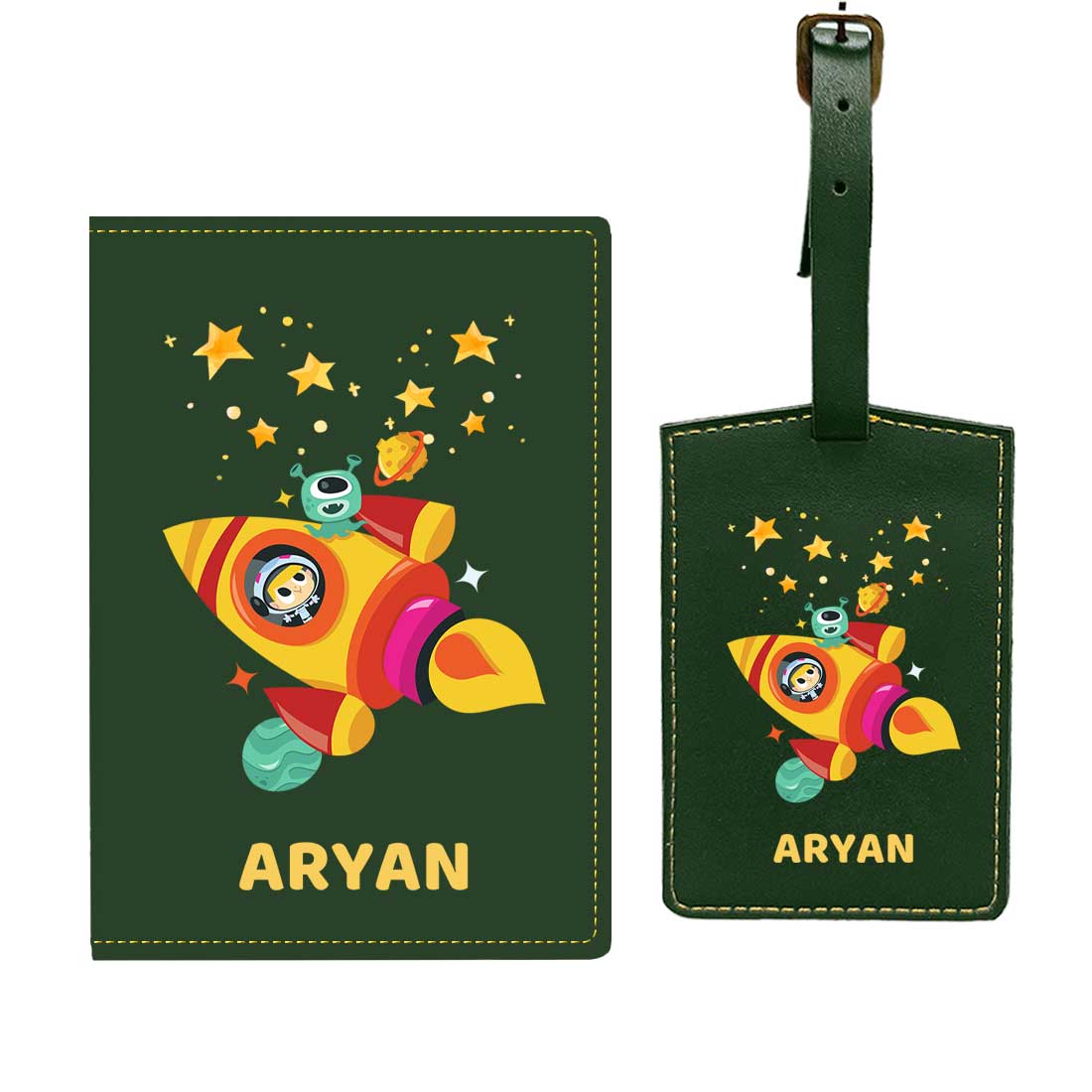 Cartoon Designer Passport Cover for Kids PU Leather Passport Holder and Luggage Tag Set with Name - Image 11