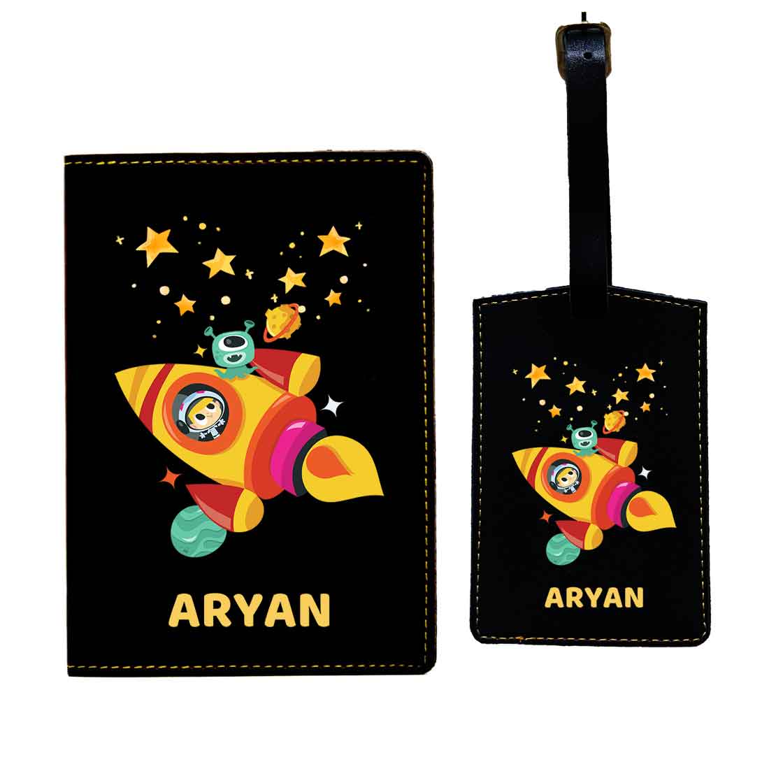 Cartoon Designer Passport Cover for Kids PU Leather Passport Holder and Luggage Tag Set with Name - Image 22