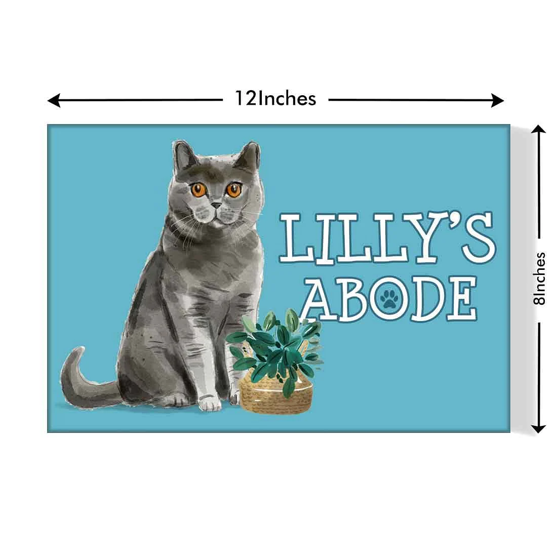 Nutcase Personalized Cat Name Plate Customzied Beware Of Cat Sign Board Home Door Plaque - Cute British_Shorthair - Image 3