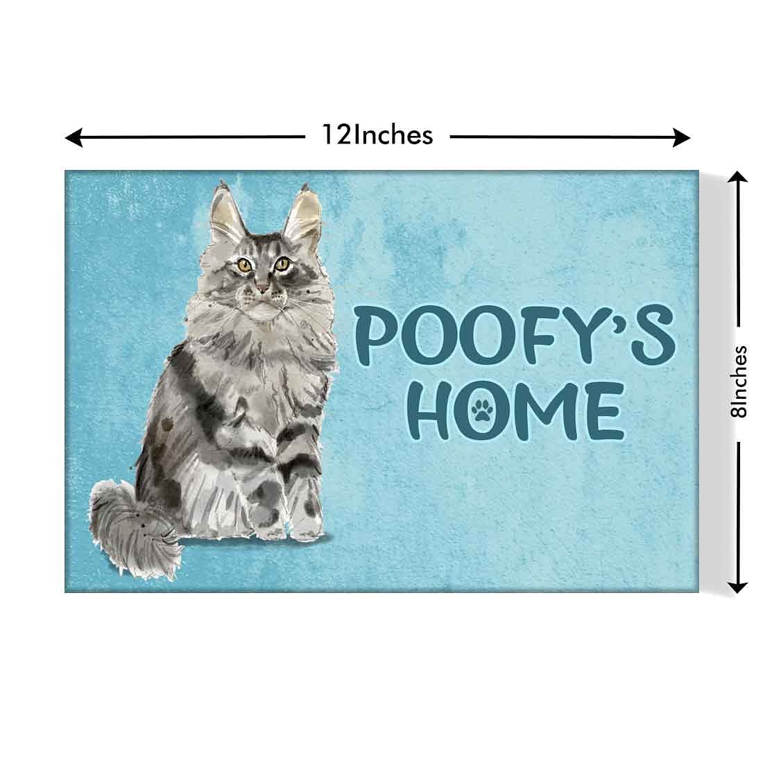 Nutcase Personalized Cat Name Plate Customzied Beware Of Cat Sign Board Home Door Plaque - Maine_Coon - Image 3