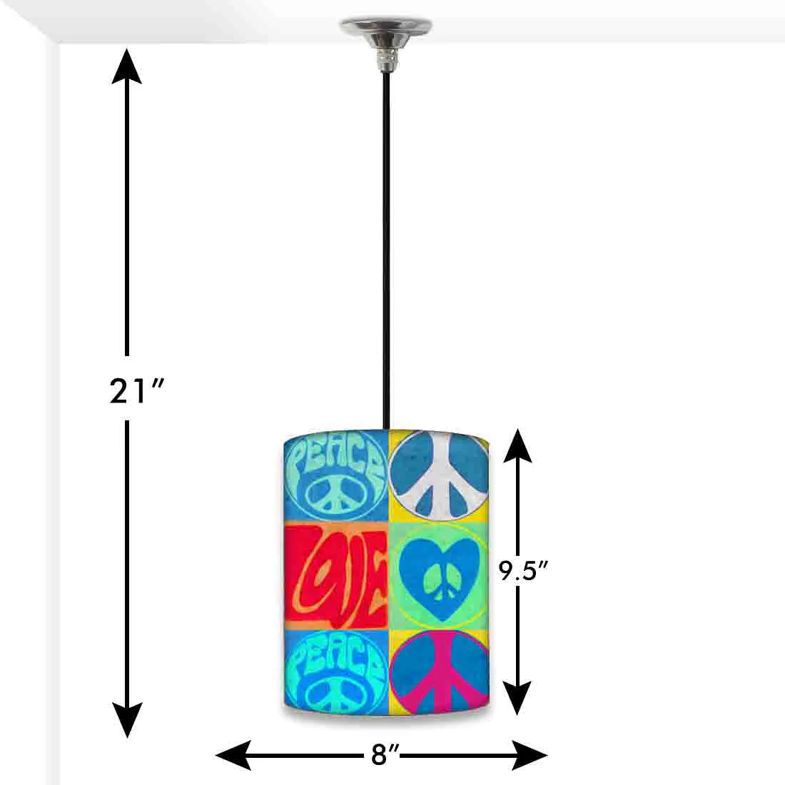 Amazing Hanging Pendant Lamp - Retro Peace Love - Image 2