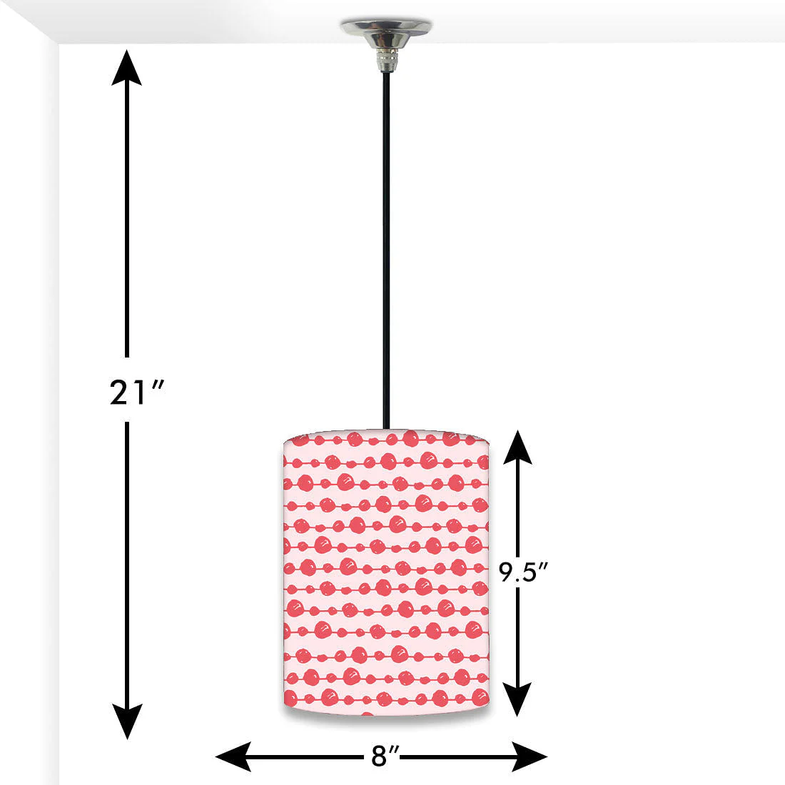Amazing Ceiling Pendant Lamp - Pink White Dots - Image 2