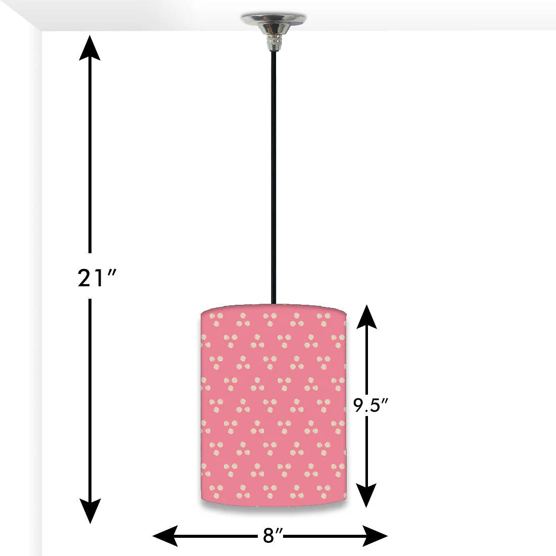 Modern Hanging Pendant Lamp - Pink Dots - Image 2