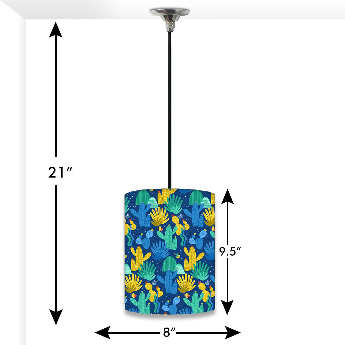 New Modern Hanging Pendant Lamp - Blue Cactus - Image 2