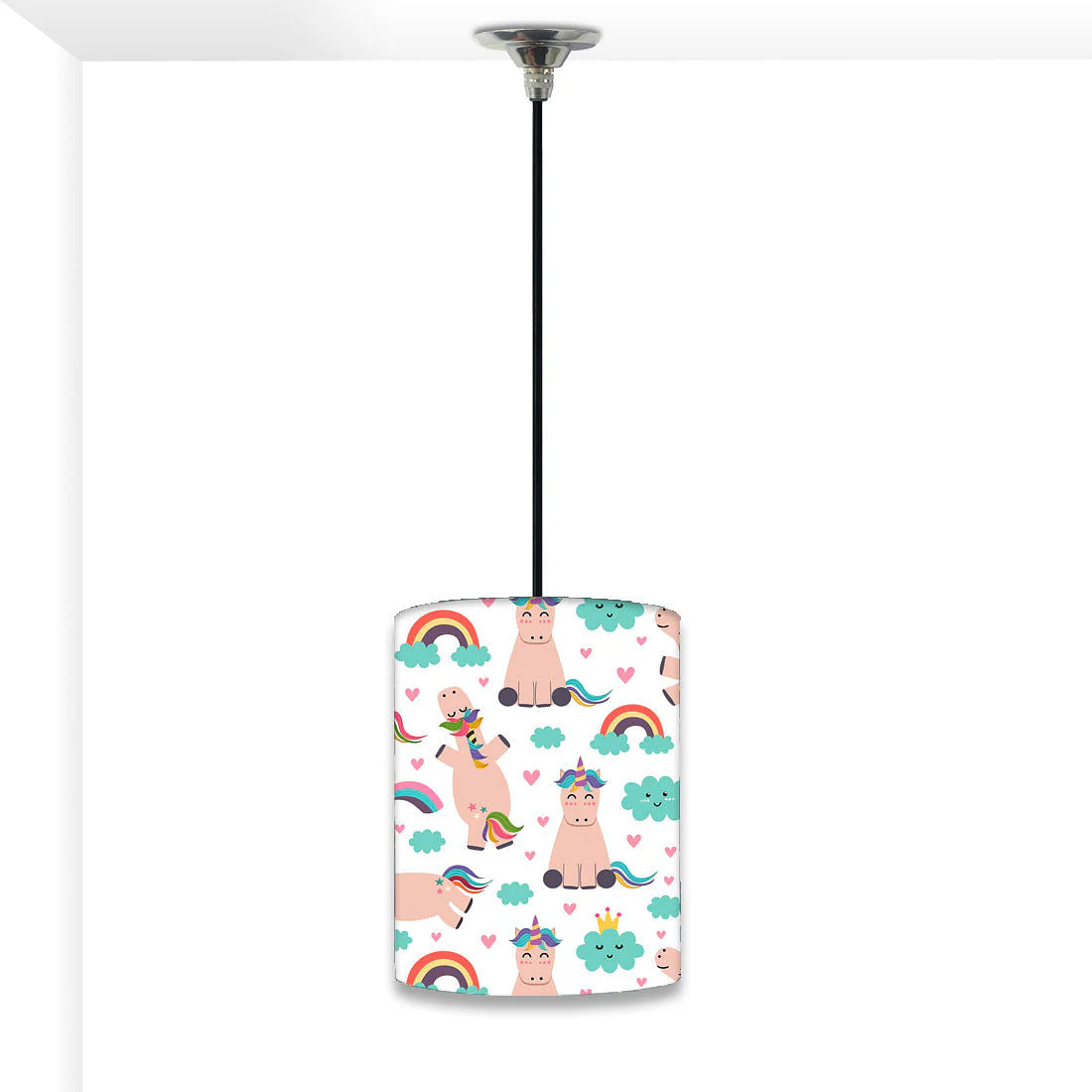 New Nursery Hanging Pendant Lamp - Unicorns and Cloud