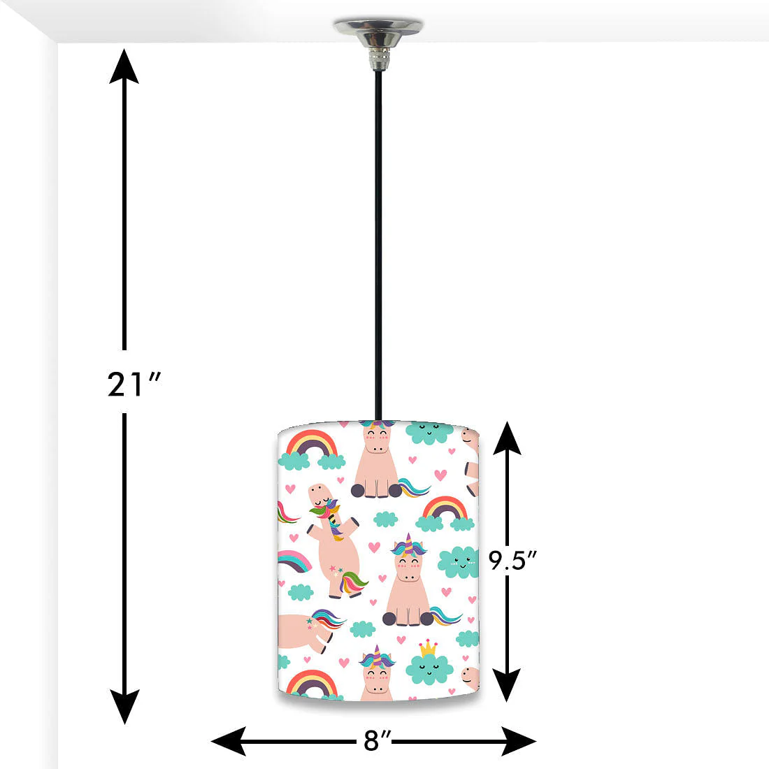 New Nursery Hanging Pendant Lamp - Unicorns and Cloud - Image 2