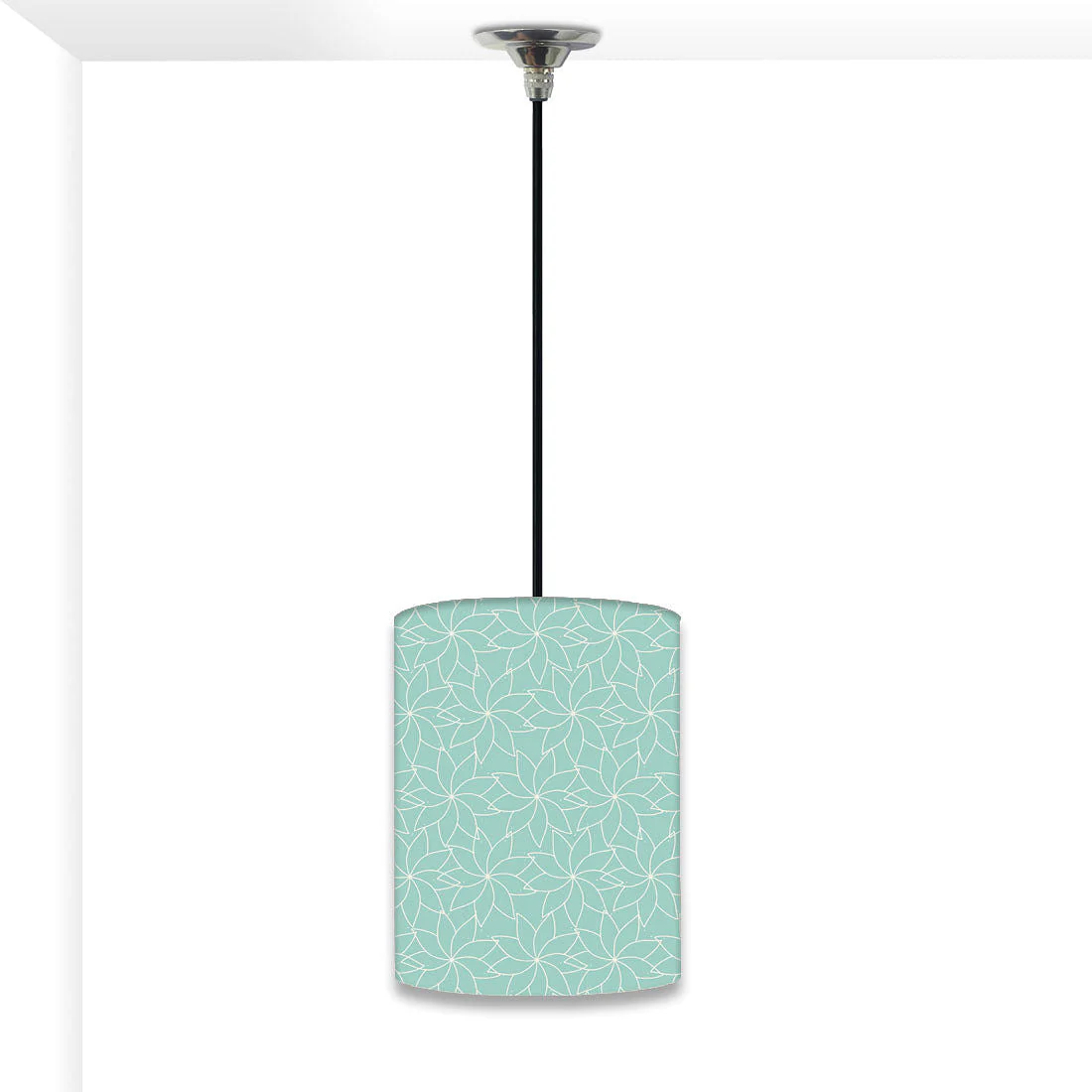Living Room Pendant Lamp - Geometrical Blue Flower