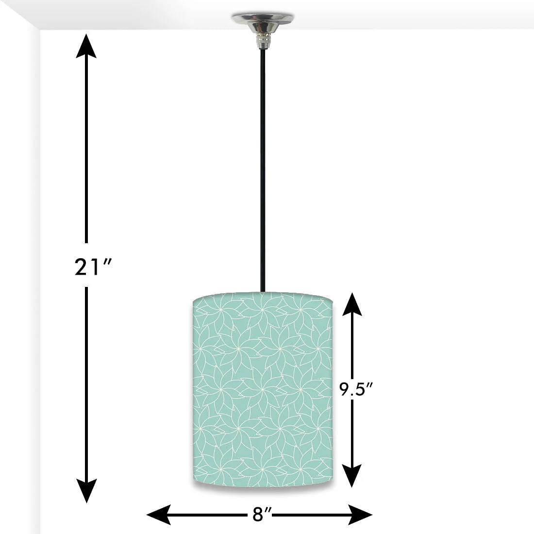 Living Room Pendant Lamp - Geometrical Blue Flower - Image 2