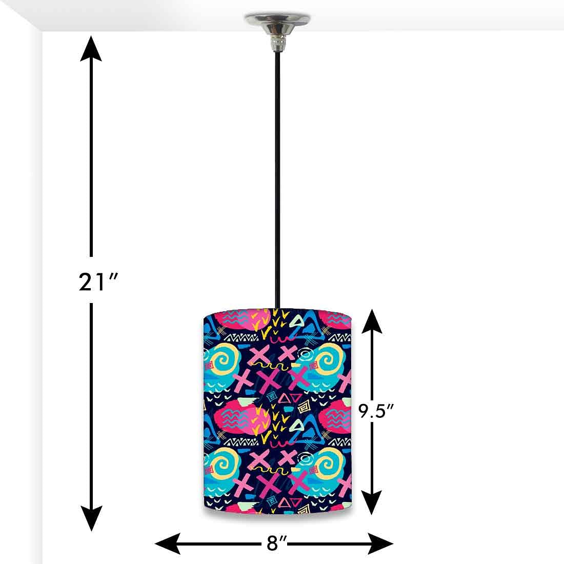 Ceiling Hanging Pendant Lamp Shade - Trendy Colorful Pattern - Image 3
