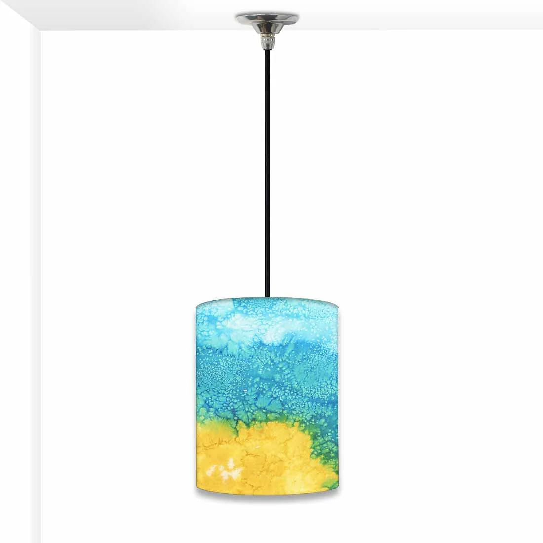Ceiling Hanging Pendant Lamp Shade - Arctic Space Yellow Green Watercolor