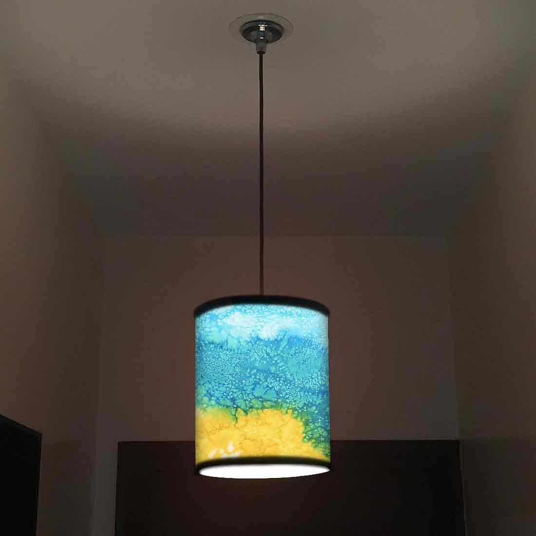 Ceiling Hanging Pendant Lamp Shade - Arctic Space Yellow Green Watercolor - Image 2
