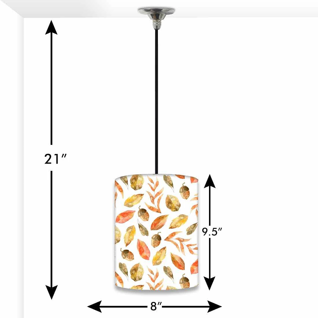 Ceiling Hanging Pendant Lamp Shade - Orange Leaf - Image 3