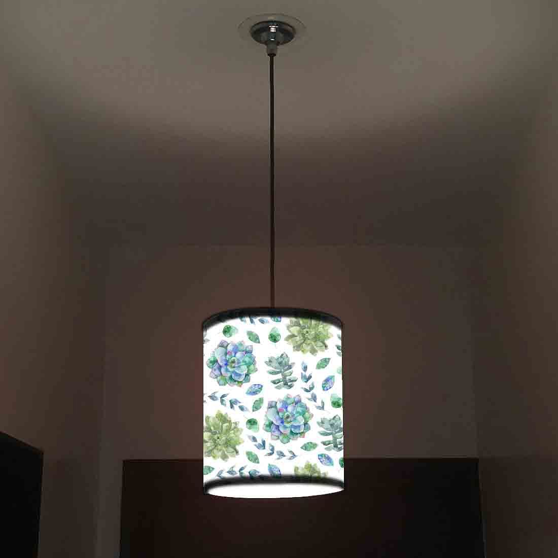 Ceiling Hanging Pendant Lamp Shade - Green Flower - Image 2
