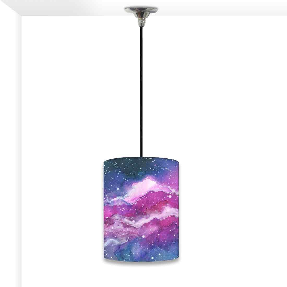 Ceiling Hanging Pendant Lamp Shade - Space Purple Watercolor