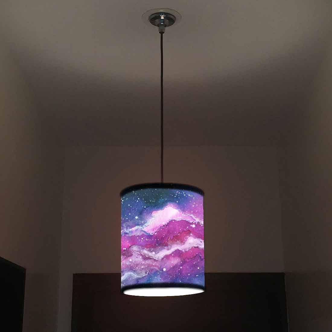 Ceiling Hanging Pendant Lamp Shade - Space Purple Watercolor - Image 2
