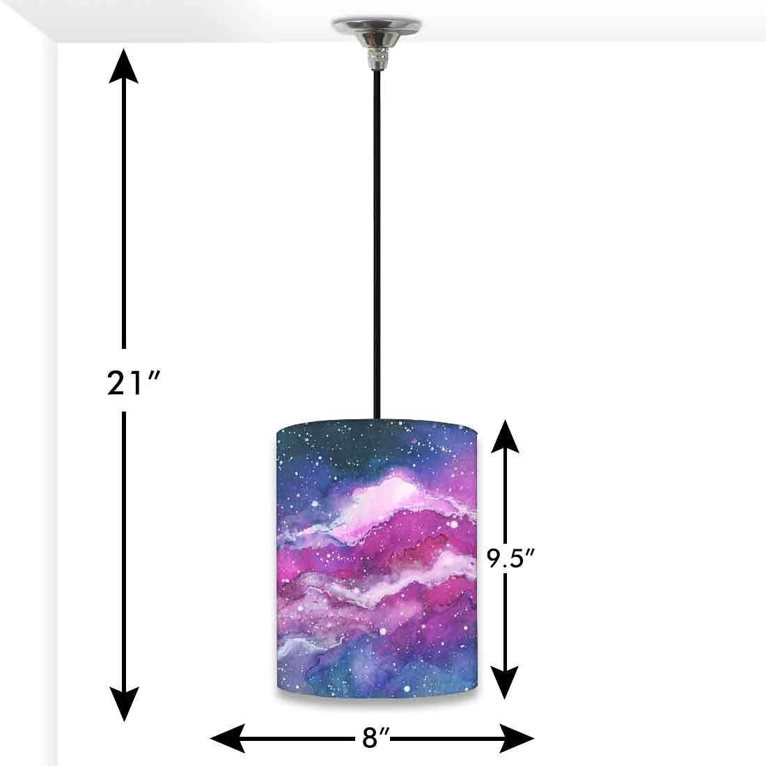 Ceiling Hanging Pendant Lamp Shade - Space Purple Watercolor - Image 3